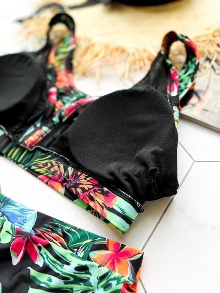 Роздільний купальник PLUS SIZE з утяжкою тропічний принт SW1381 фото