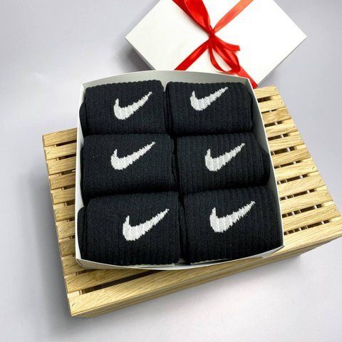 Бокс женских высоких носков Nike 36-41 на 6 паров в подарочной коробке Ж6бренд1 фото