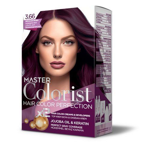 Фарба для волосся Master Colorist 3.66 Баклажан, 2x50 мл + 2x50 мл + 10 мл 302328 фото
